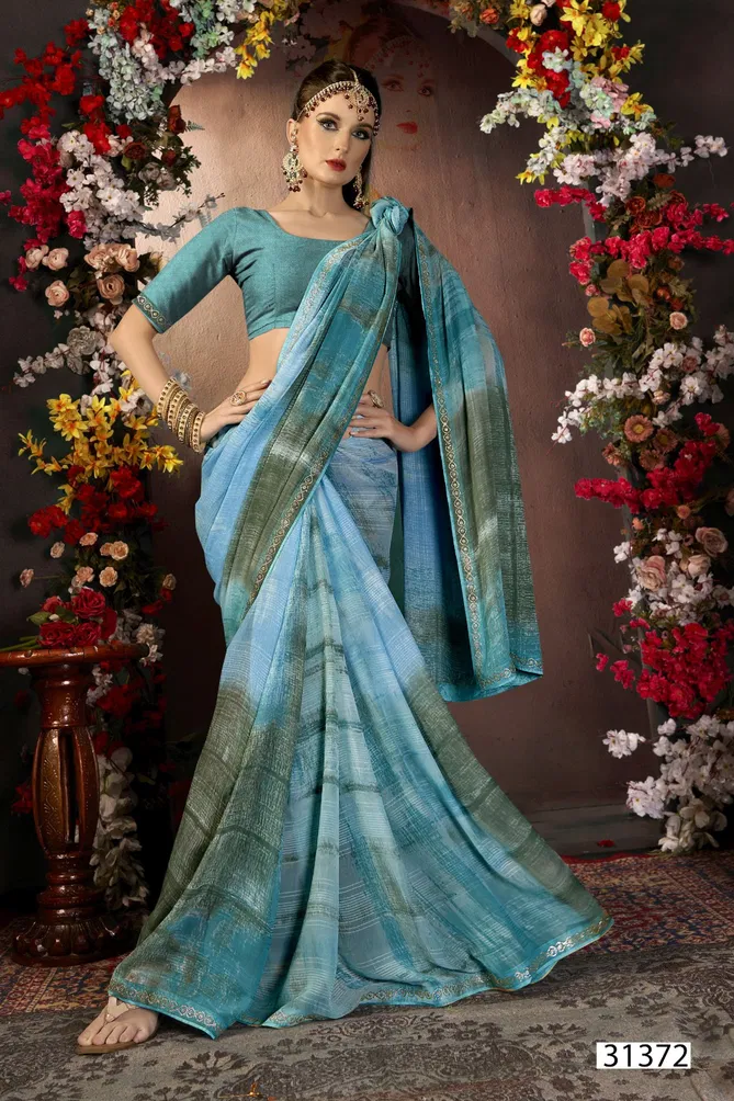 Arnika Vol 10 By Vallabhi Georgette Abstract Printed Saree Exporters In India